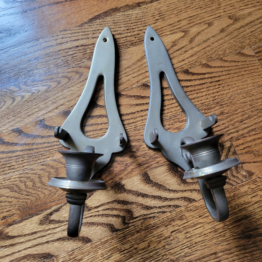 Vintage Candle Sconces  - Set of 2